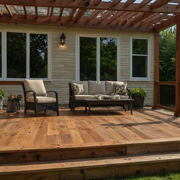 newly stained wood deck expert interior exterior staining services